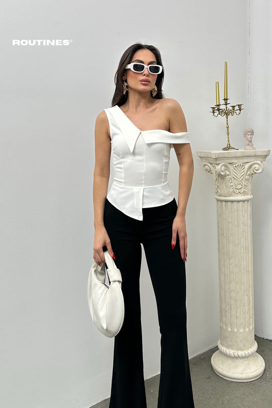 Routines Off Shoulder Top - White 4676 Top Routines Fashion