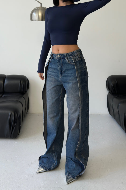 Routines Overlay Detail Jeans - Dark Blue 3611