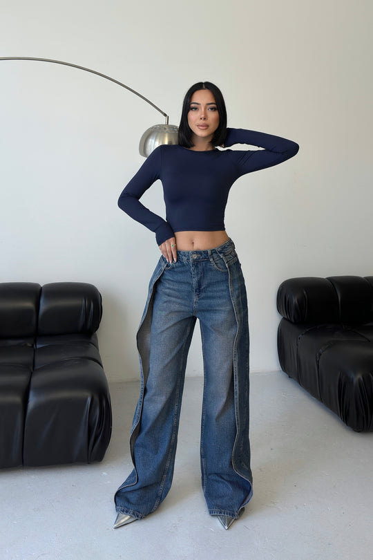 Routines Overlay Detail Jeans - Dark Blue 3611