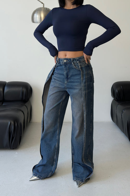 Routines Overlay Detail Jeans - Dark Blue 3611