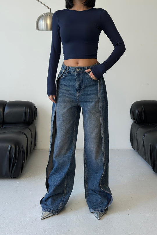 Routines Overlay Detail Jeans - Dark Blue 3611