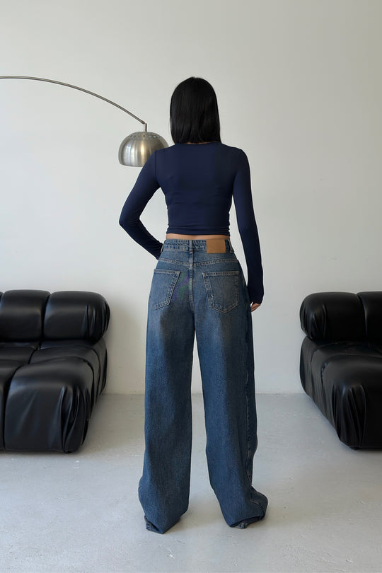 Routines Overlay Detail Jeans - Dark Blue 3611