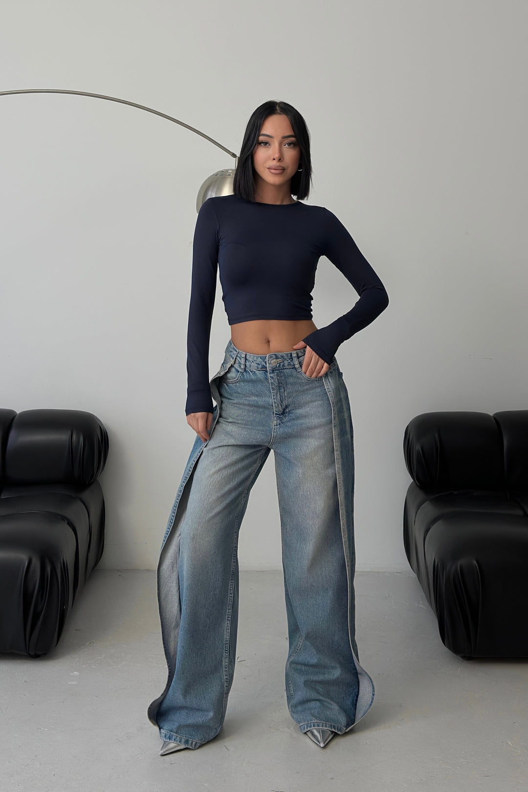 Routines Overlay Detail Jeans - Light Blue 3611 (PRE-ORDER) Jeans Routines Fashion