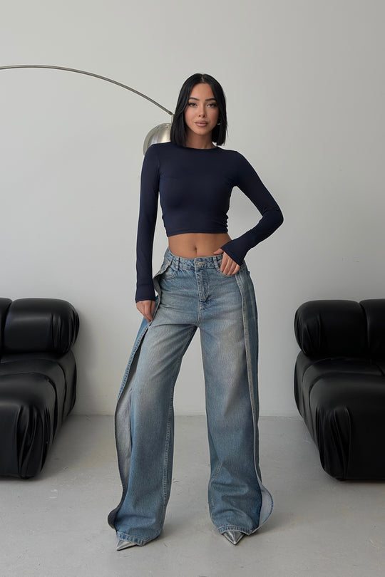 Routines Overlay Detail Jeans - Light Blue 3611 (PRE-ORDER) Jeans Routines Fashion