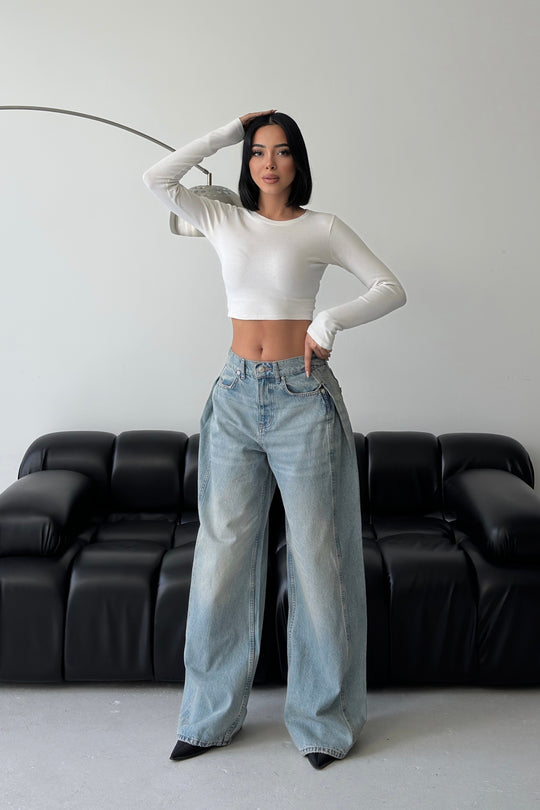 Routines Overlay Waist Jeans - Light Blue 1207-4