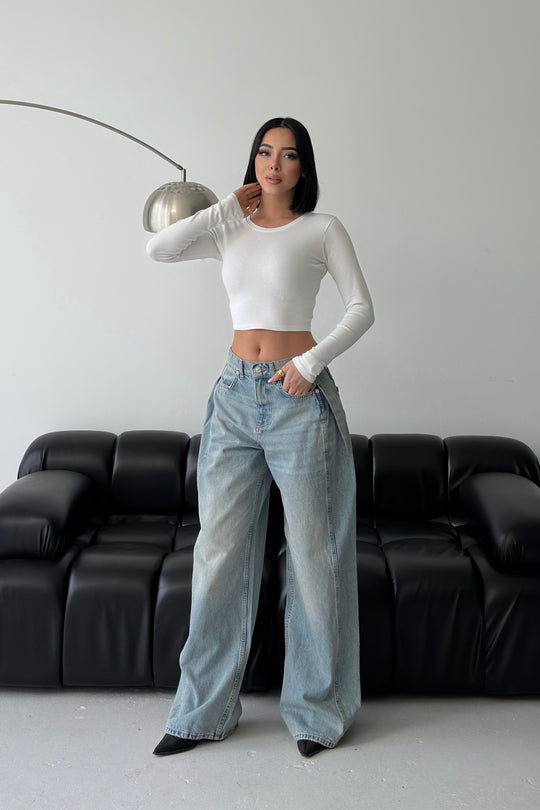 Routines Overlay Waist Jeans - Light Blue 1207-4