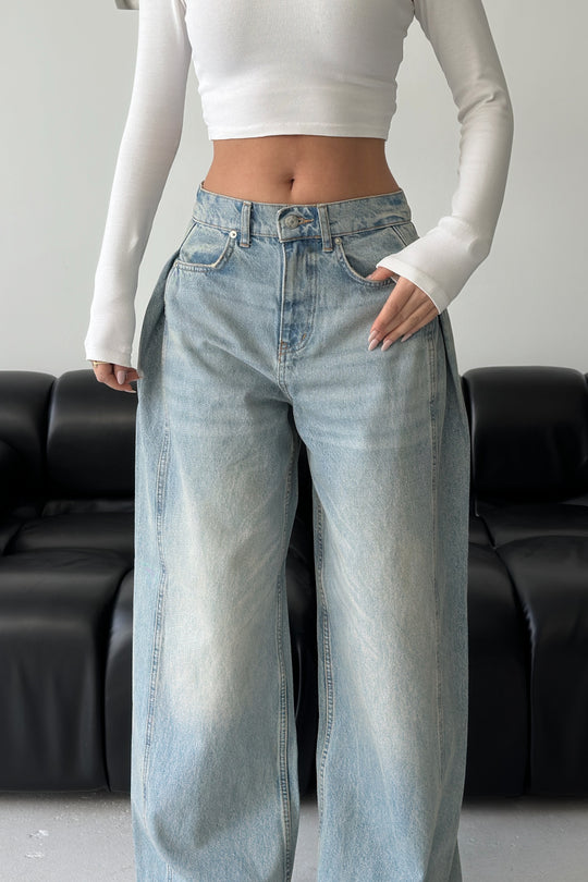 Routines Overlay Waist Jeans - Light Blue 1207-4