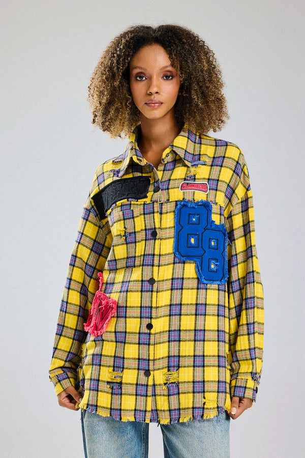 Routines Patched Destroyed Check Blouse 6598 Blouse Routines Fashion