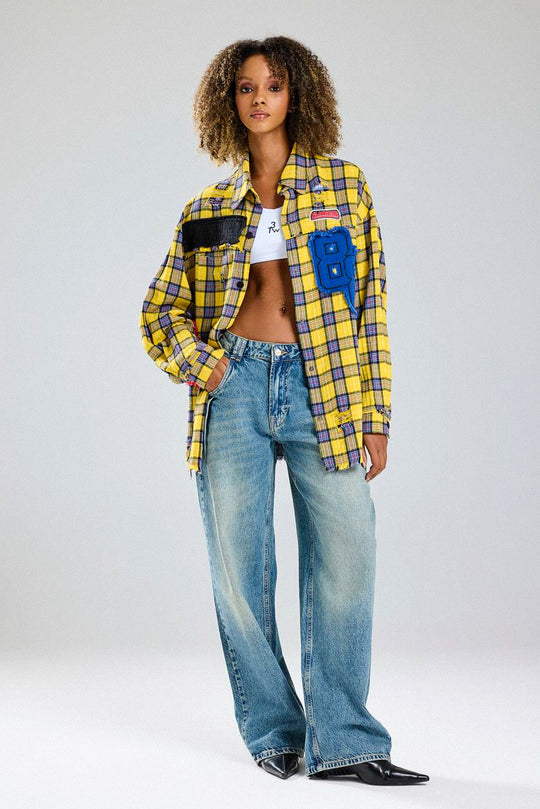 Routines Patched Destroyed Check Blouse 6598 Blouse Routines Fashion