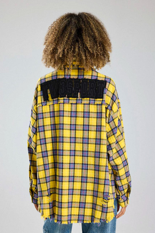 Routines Patched Destroyed Check Blouse 6598 Blouse Routines Fashion