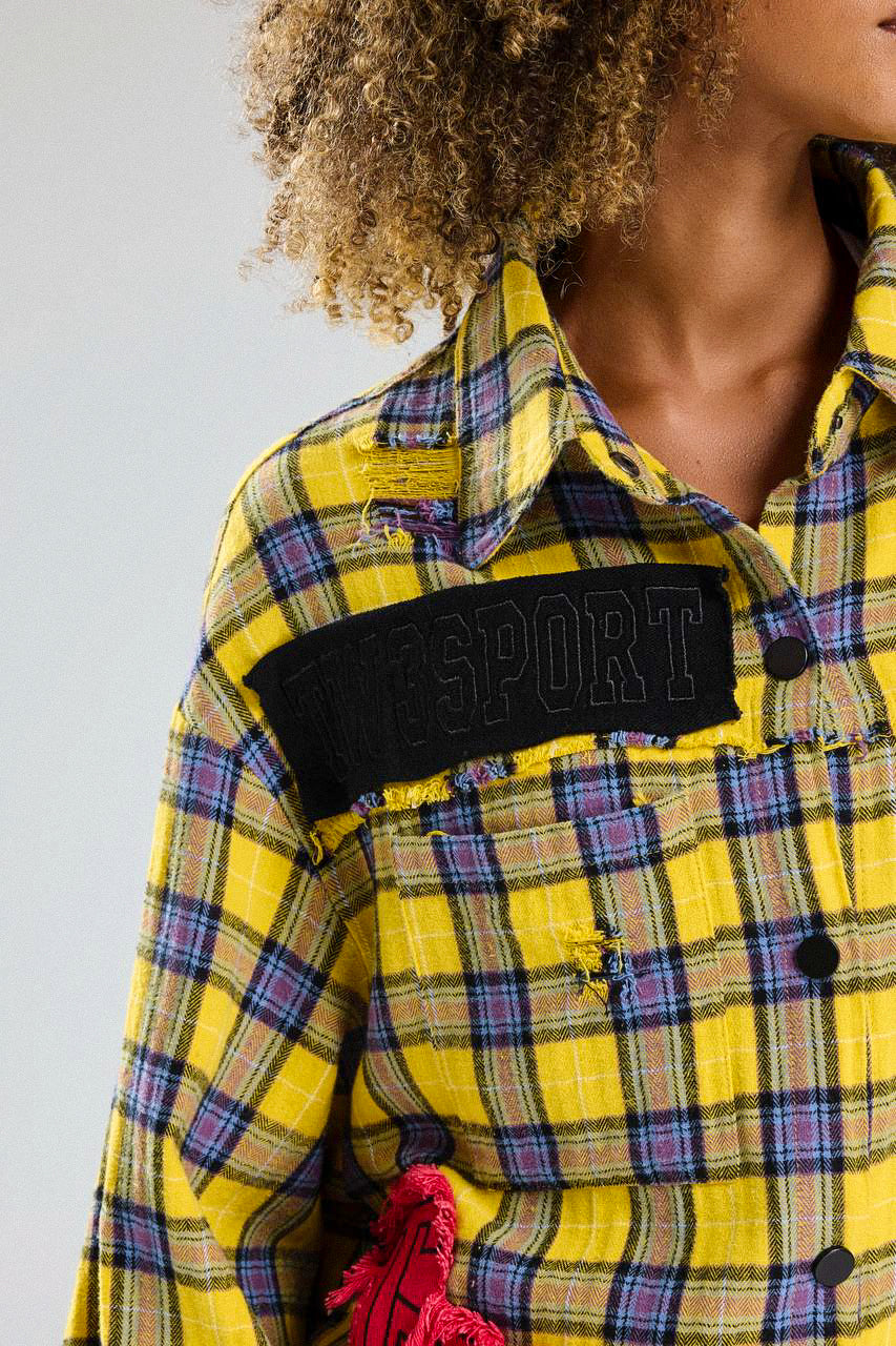 Routines Patched Destroyed Check Blouse 6598 Blouse Routines Fashion