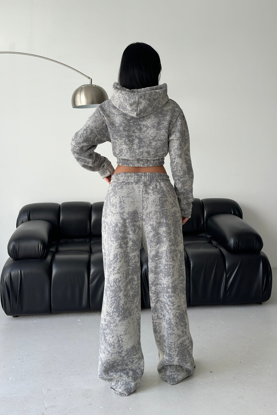 Routines Pattern Hooded Tracksuit - Grey 3643 Set Routines Fashion