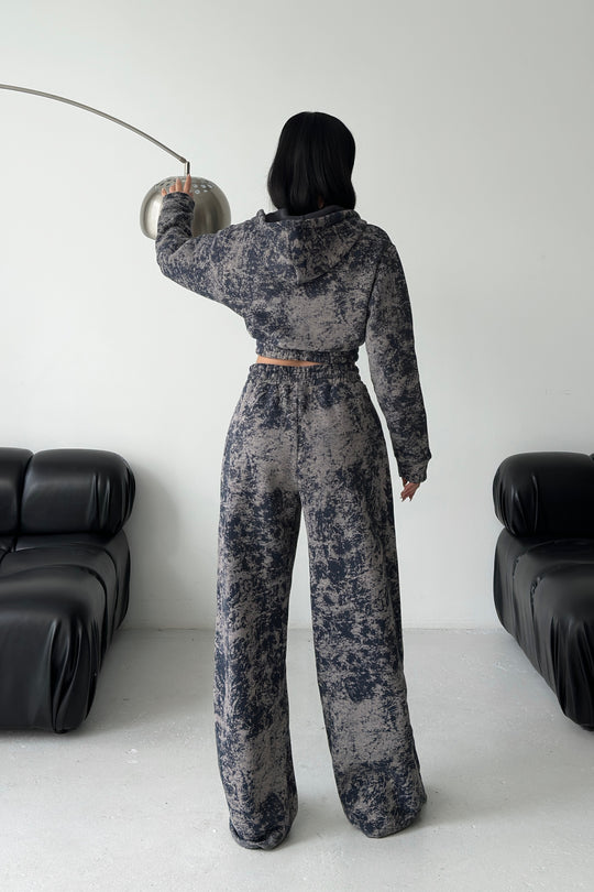 Routines Pattern Hooded Tracksuit - Navy Blue 3641