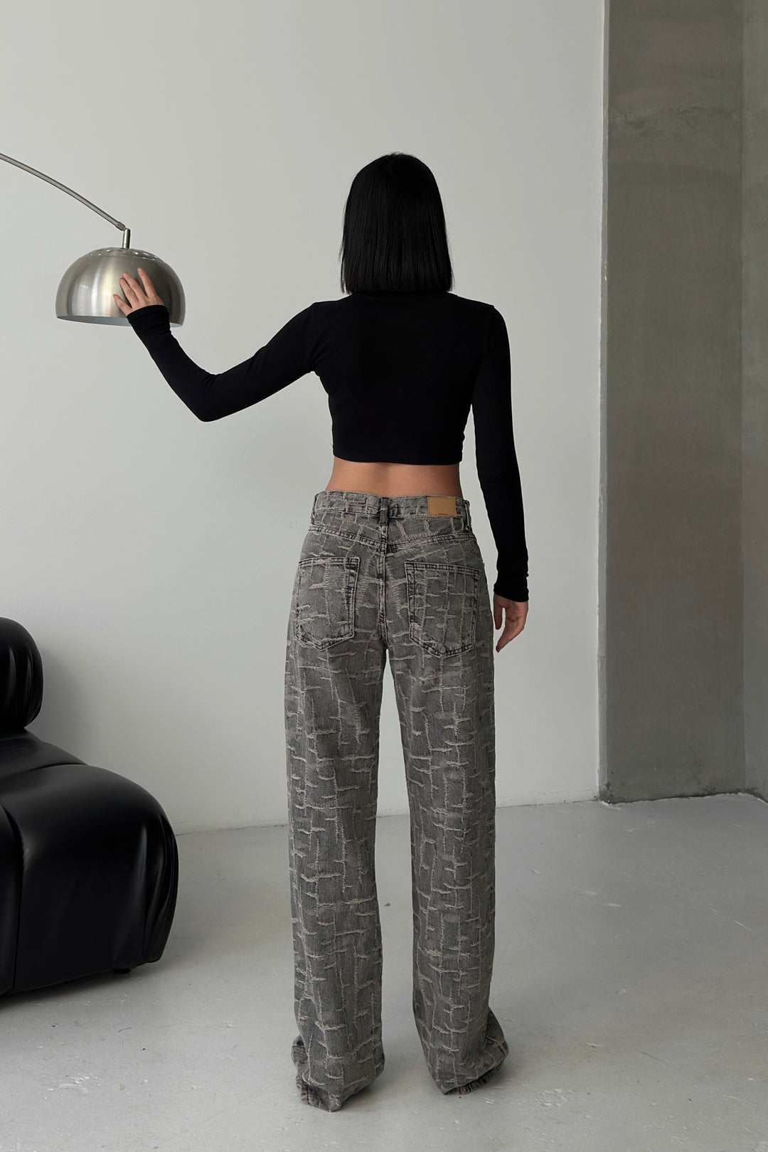 Routines Pattern Loose Jeans - Vintage Grey 4514 Jeans Routines Fashion