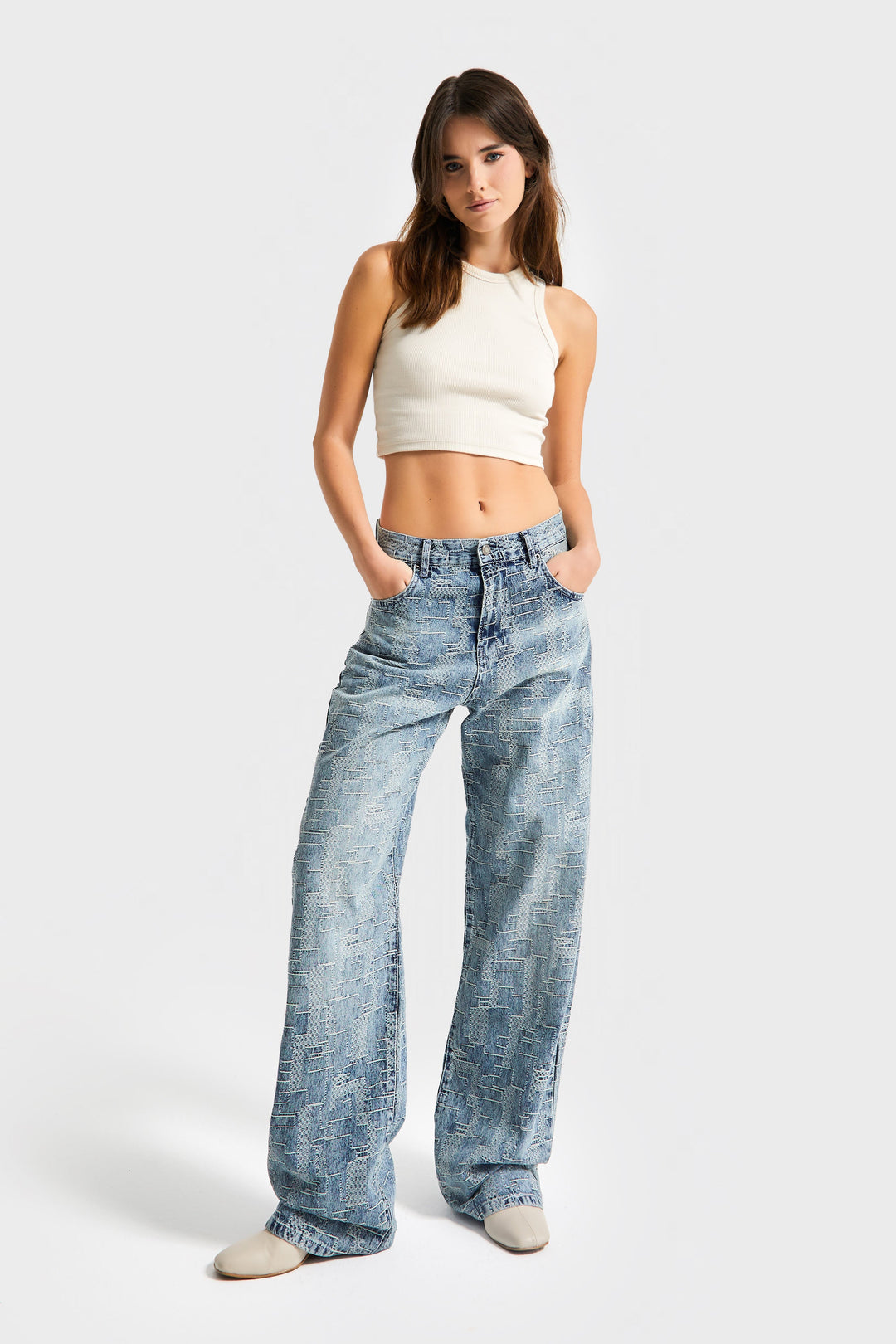 Routines Pattern Straight Leg Jeans 4425 Jeans Routines Fashion