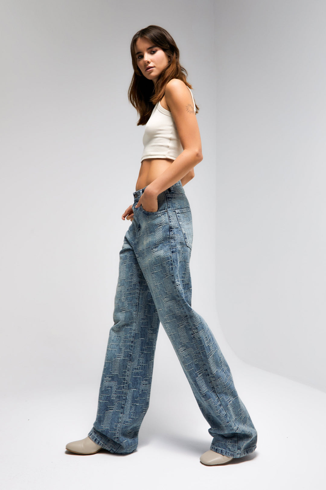 Routines Pattern Straight Leg Jeans 4425 Jeans Routines Fashion