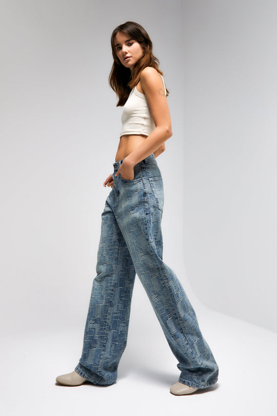 Routines Pattern Straight Leg Jeans 4425 Jeans Routines Fashion