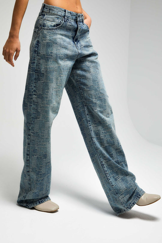 Routines Pattern Straight Leg Jeans 4425 Jeans Routines Fashion