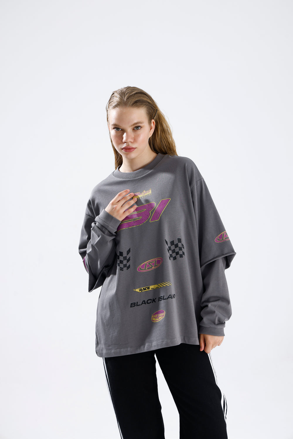 Routines Racer Longsleeves Shirt - Grey 1917 T-Shirt Routines Fashion