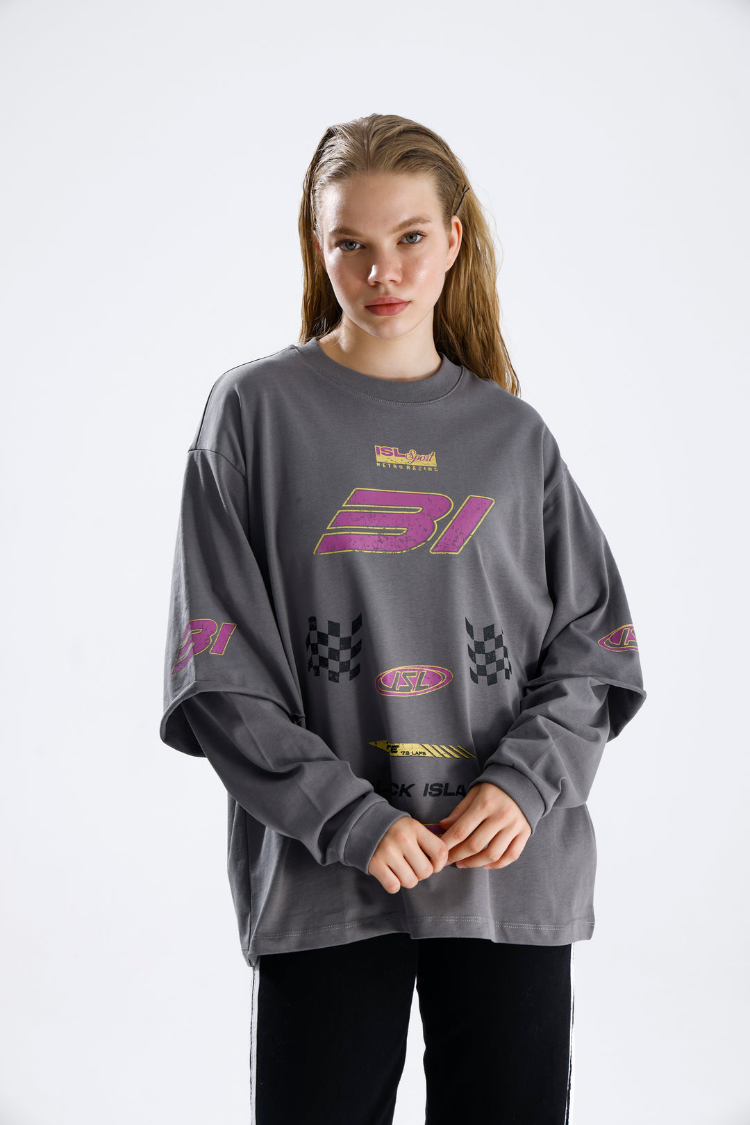 Routines Racer Longsleeves Shirt - Grey 1917 T-Shirt Routines Fashion