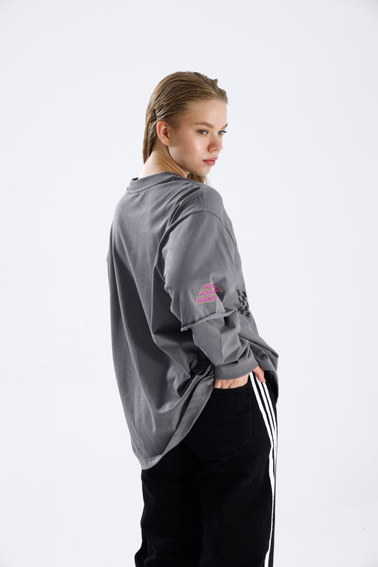 Routines Racer Longsleeves Shirt - Grey 1917 T-Shirt Routines Fashion