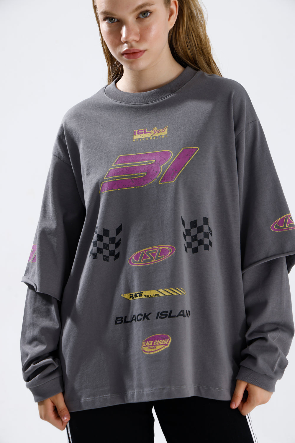 Routines Racer Longsleeves Shirt - Grey 1917 T-Shirt Routines Fashion