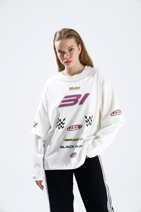 Routines Racer Longsleeves Shirt - White 1917 T-Shirt Routines Fashion