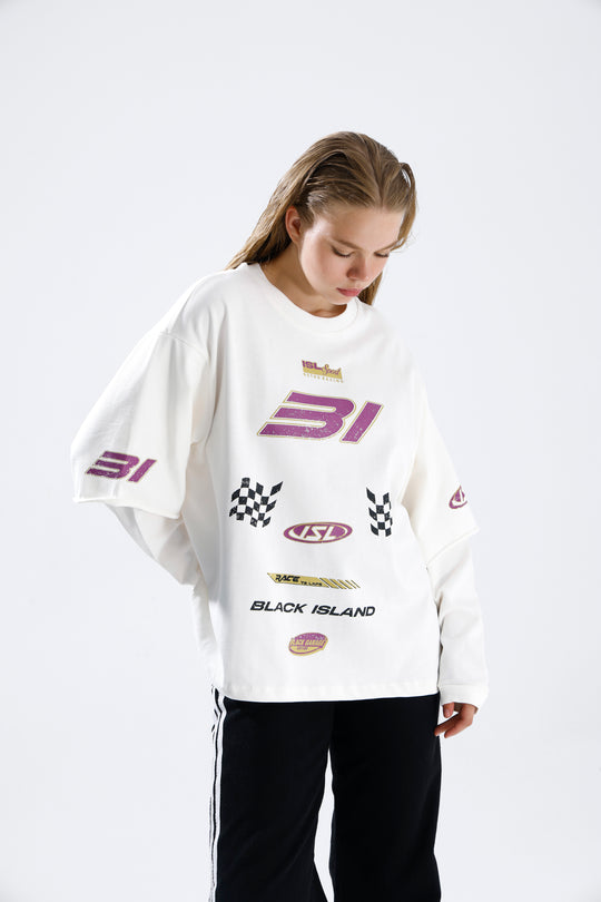 Routines Racer Longsleeves Shirt - White 1917 T-Shirt Routines Fashion