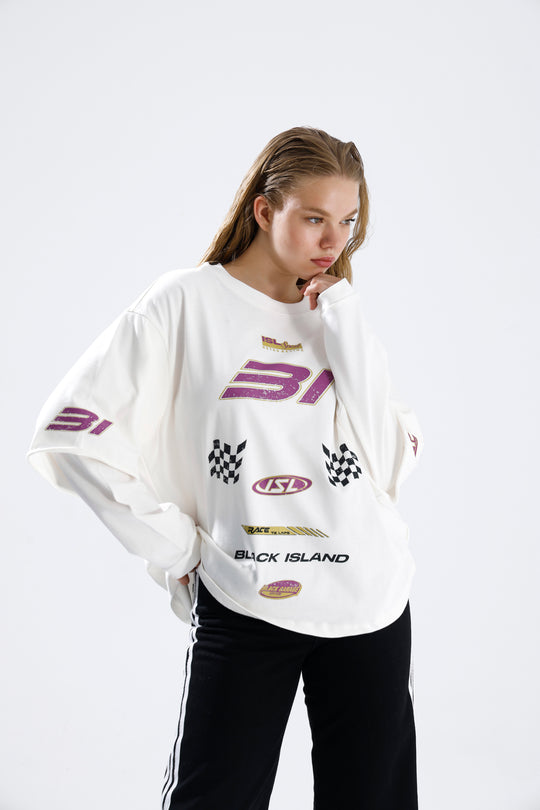 Routines Racer Longsleeves Shirt - White 1917 T-Shirt Routines Fashion