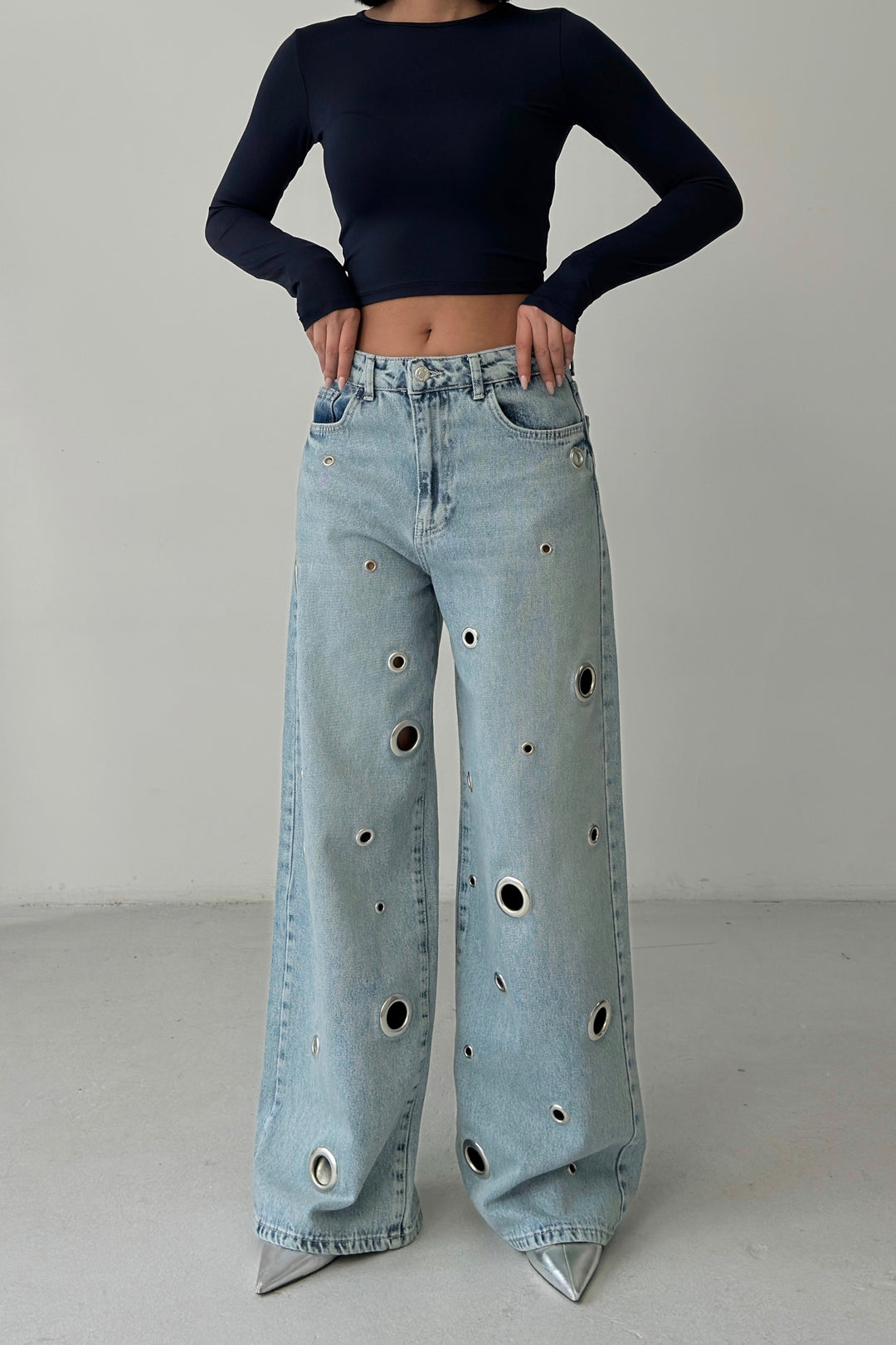 Routines Rings Detail Baggy Jeans 4573