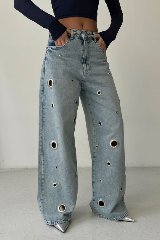 Routines Rings Detail Baggy Jeans 4573