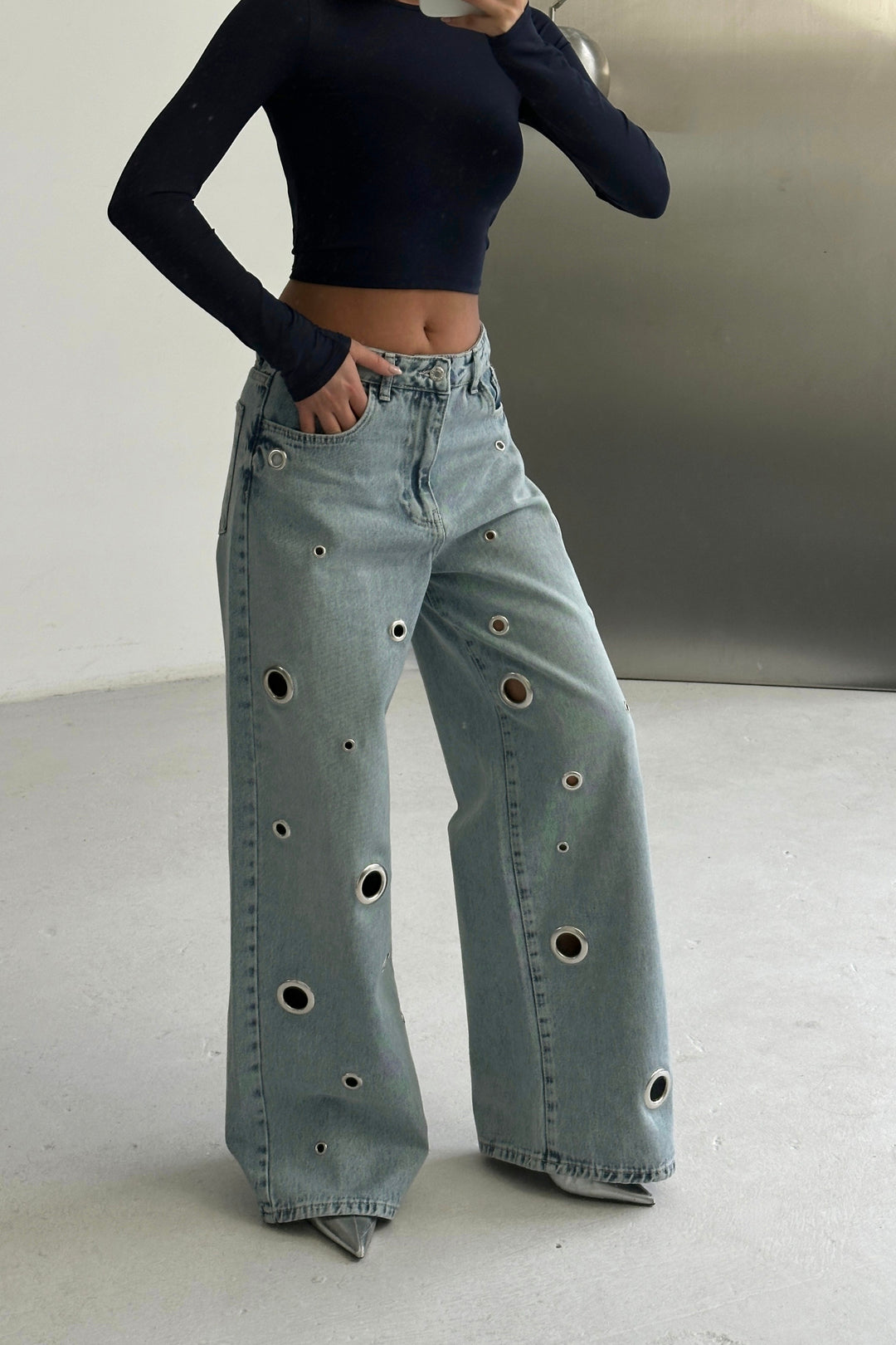 Routines Rings Detail Baggy Jeans 4573