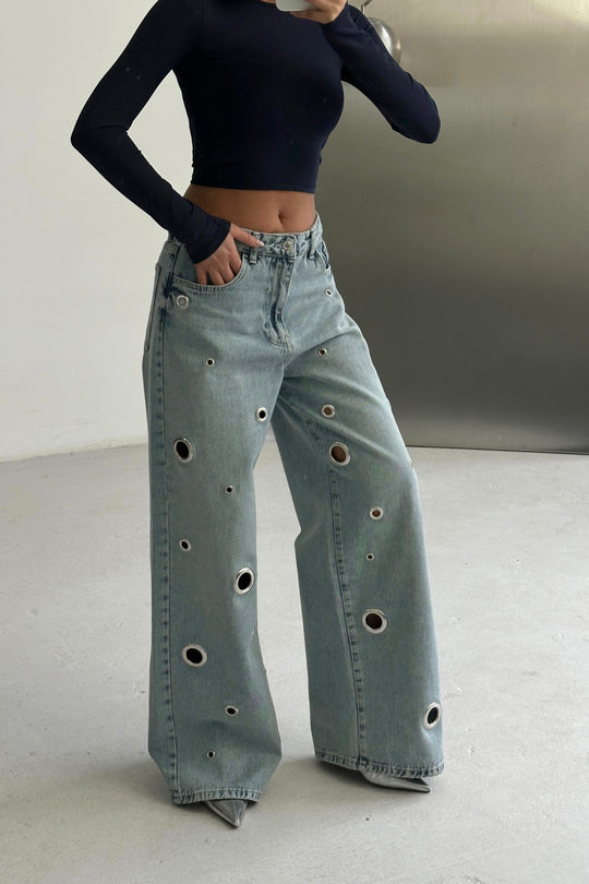 Routines Rings Detail Baggy Jeans 4573