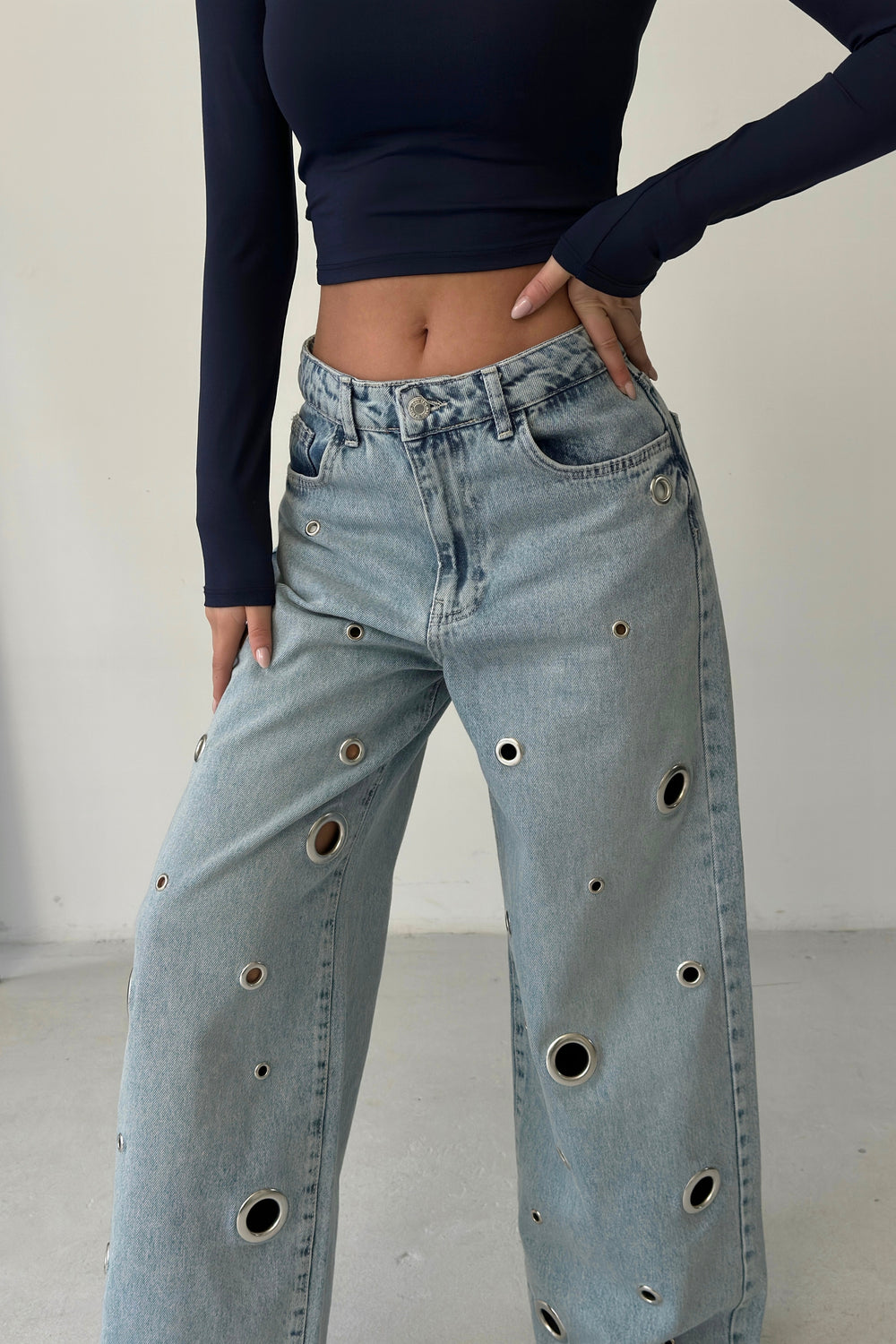 Routines Rings Detail Baggy Jeans 4573