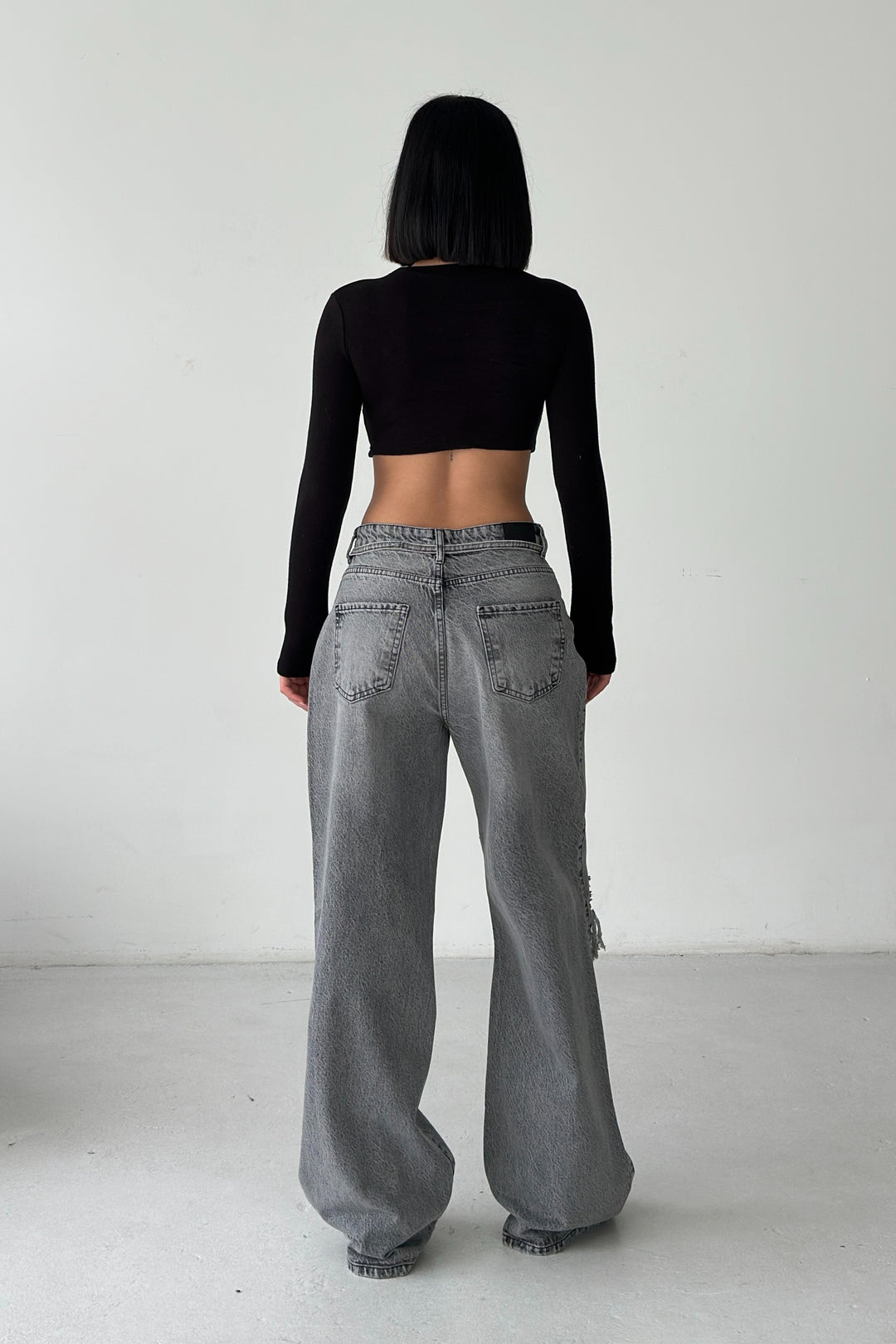 Routines Ripped Drawstring Jeans - Grey 1203-6