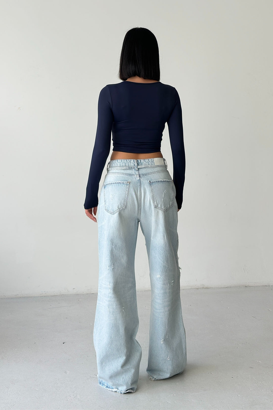 Routines Ripped Drawstring Jeans - Light Blue 1203-9