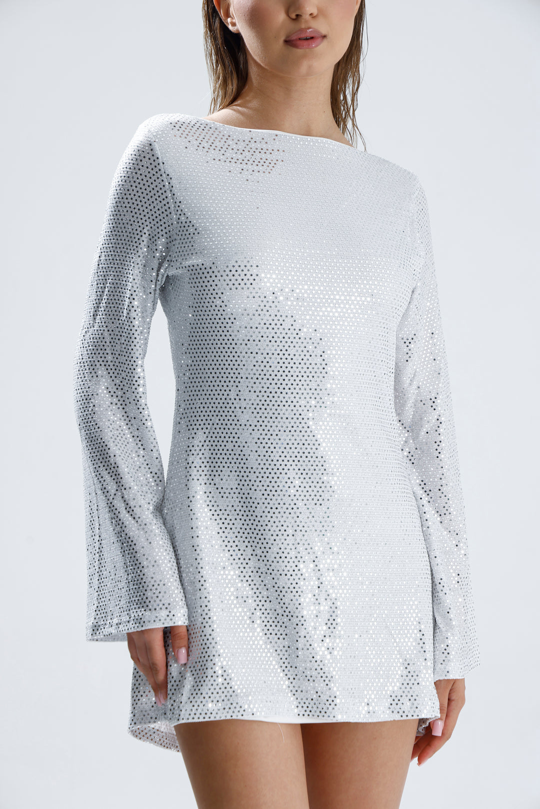 Routines Sequin Detail Dress - White 1687 Dress Routines Fashion