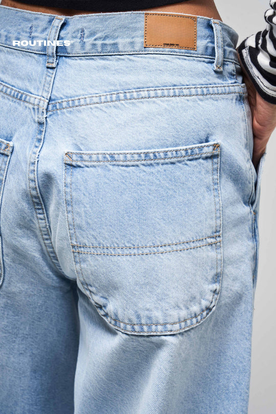 Routines Skater Baggy Jeans - Washed Blue 2952-2S5 Jeans Routines Fashion