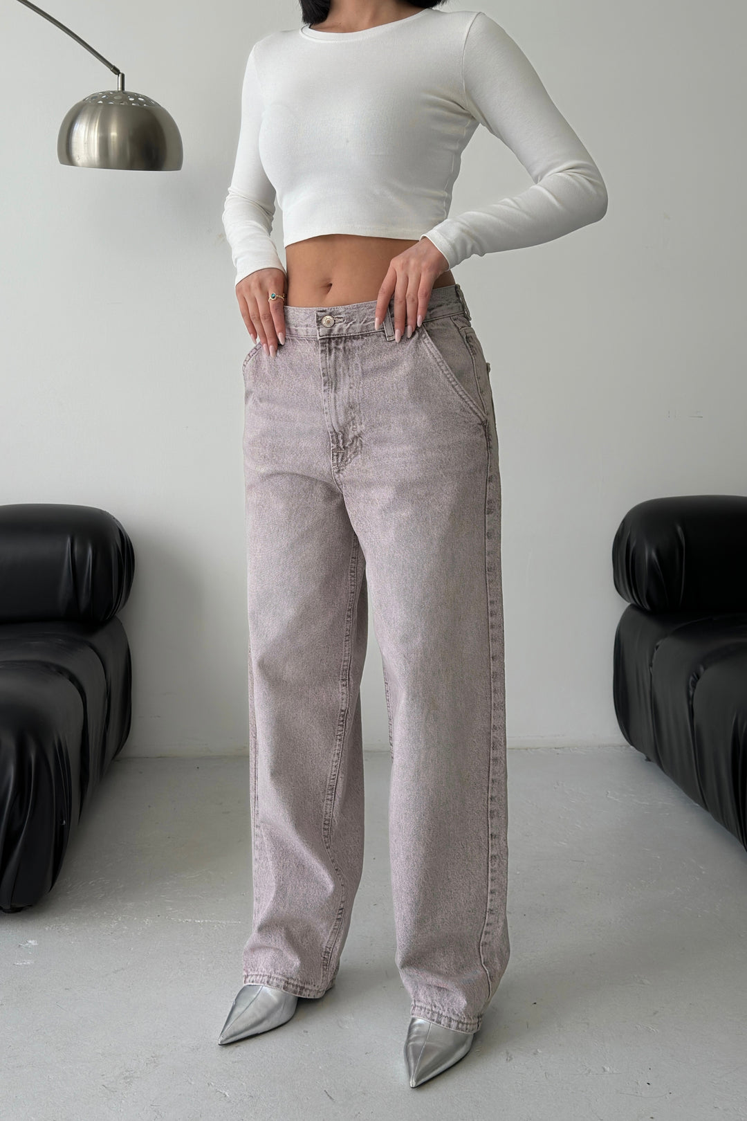 Routines Skater Baggy Jeans - Washed Brown 2952 - PETITE