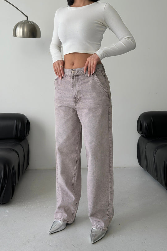 Routines Skater Baggy Jeans - Washed Brown 2952 - PETITE