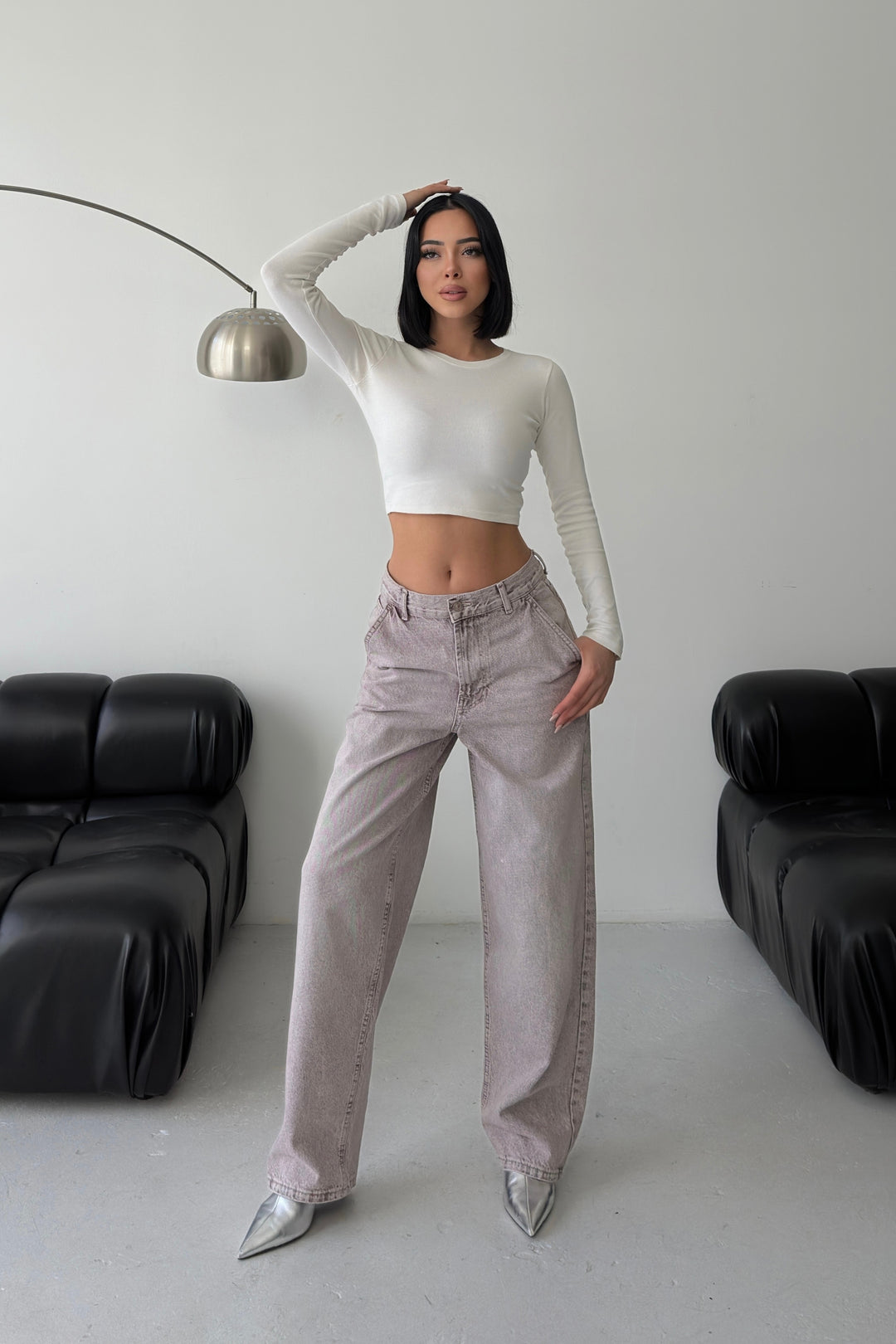 Routines Skater Baggy Jeans - Washed Brown 2952 - PETITE