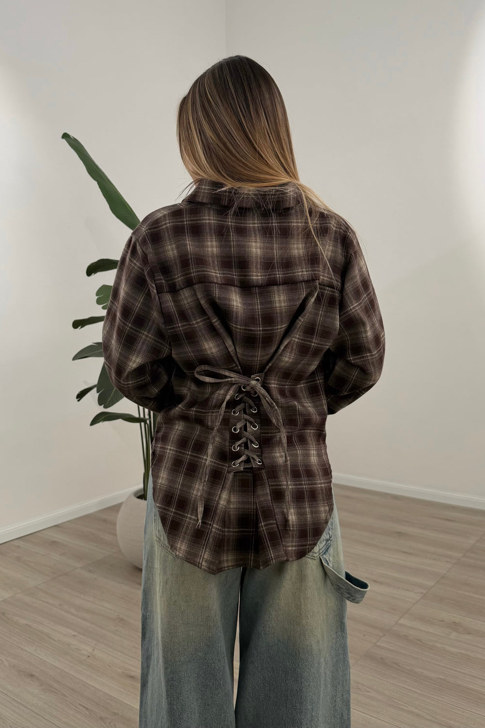 Routines Snatched Check Blouse - Brown 2557