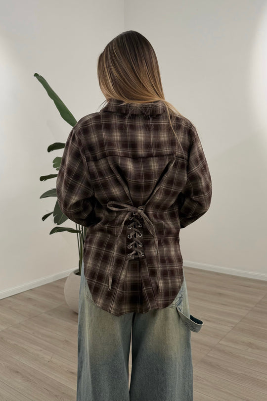 Routines Snatched Check Blouse - Brown 2557