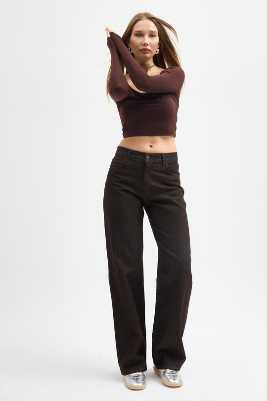 Routines Straight Leg Jeans - Dark Brown 4227