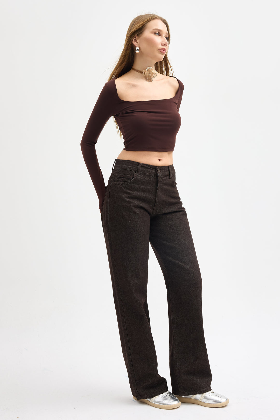 Routines Straight Leg Jeans - Dark Brown 4227