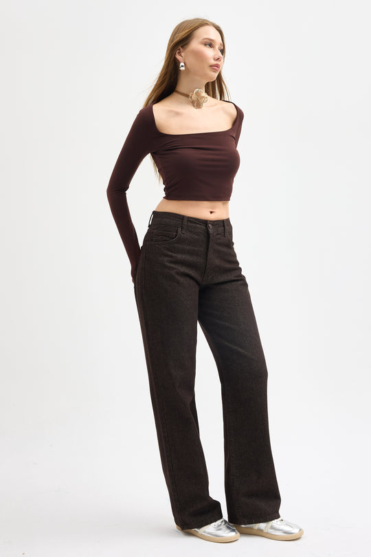 Routines Straight Leg Jeans - Dark Brown 4227