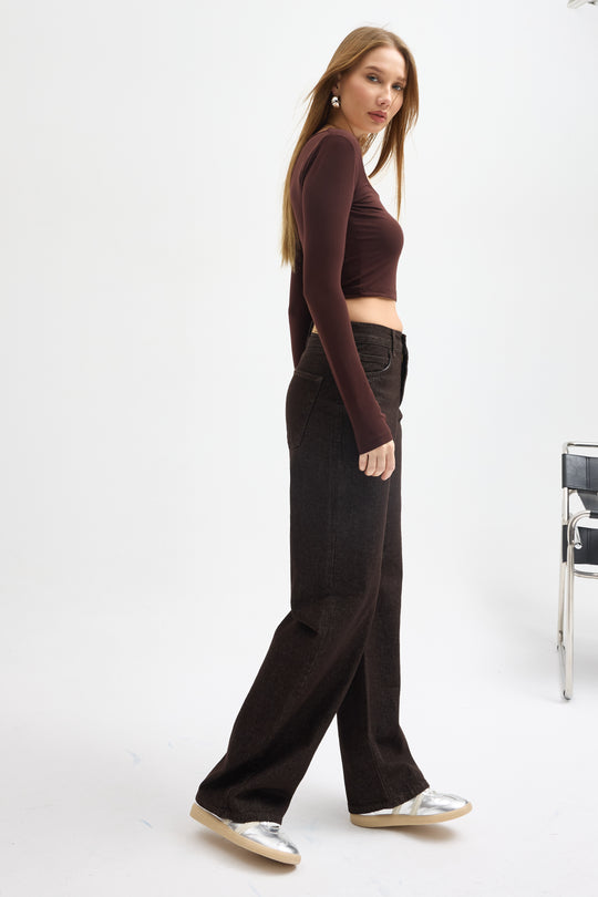 Routines Straight Leg Jeans - Dark Brown 4227