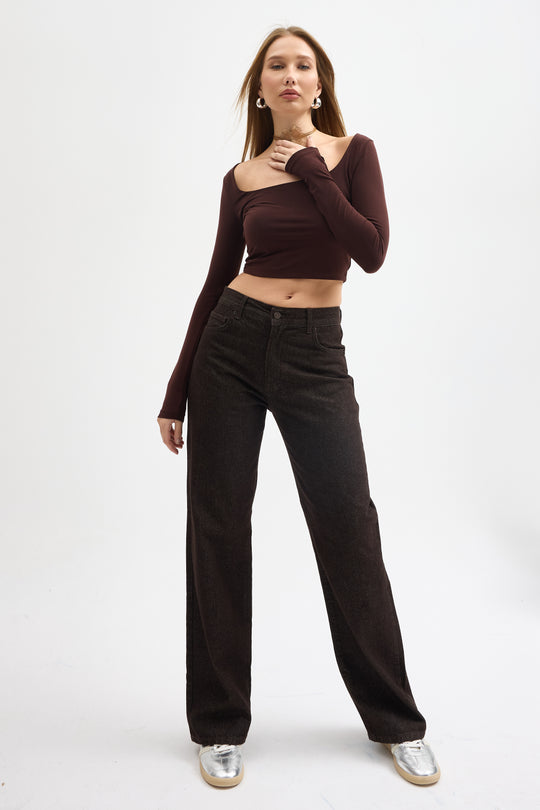 Routines Straight Leg Jeans - Dark Brown 4227