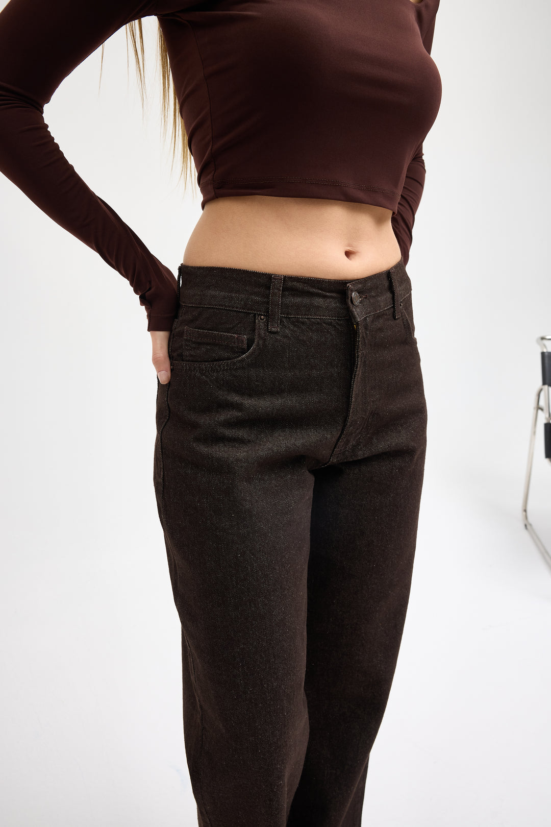 Routines Straight Leg Jeans - Dark Brown 4227