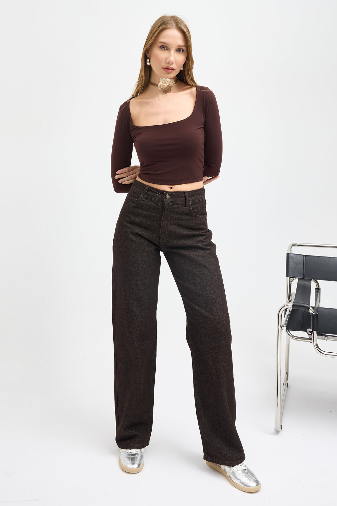 Routines Straight Leg Jeans - Dark Brown 4227